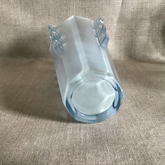Rare  Vintage Sowerby Octagonal Blue Ice Art Deco Vase 1930's - Picture 3 of 7